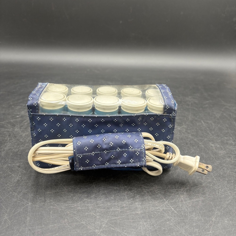 Remington H1012 Travel Hair Setter 10 Ionic Rollers Blue Case Dual Voltage